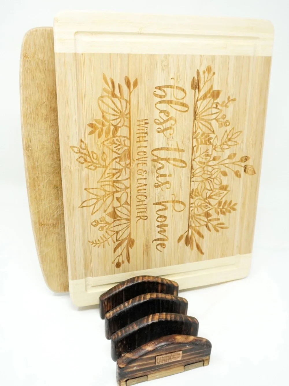 Handmade Wood Kitchen Cutting Board Organizer